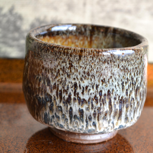 萩焼】◇ぐい吞み 孔雀釉(ブルー) 窯変 ＊酒器 ☆萩焼き おちょこ