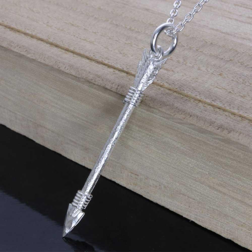 ネックレス メンズ : 生 弓矢 ペンダント SIZE:M 白仕上げ 矢 弓 矢尻 アロー シンプル ブランド 6,353円