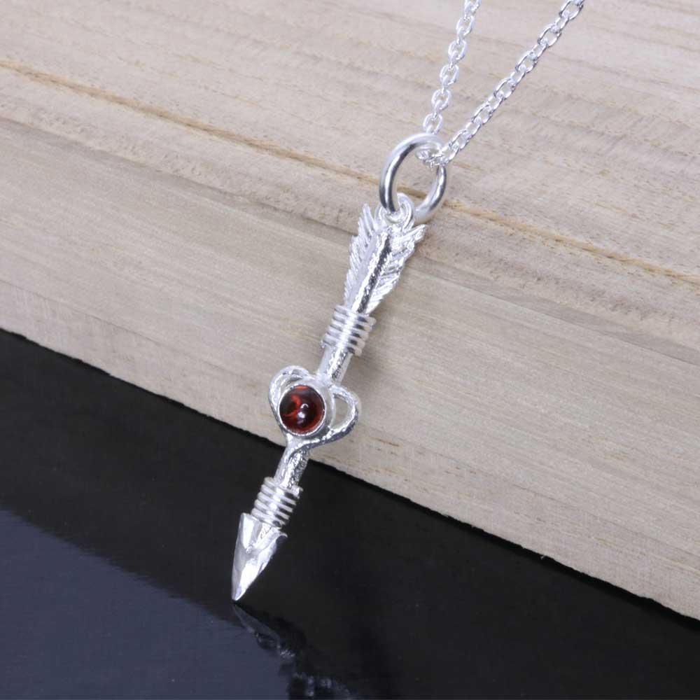 ネックレス レディース : 生 弓矢 ハート ペンダント SIZE:S 矢 弓 矢尻 アロー シンプル ブランド