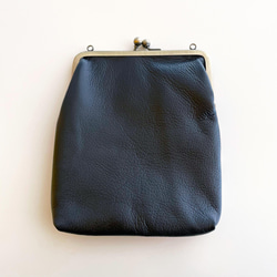 Mola × Leather Mini Bag #1／モラ 刺繍 レザー がま口バッグ ポシェット 7枚目の画像