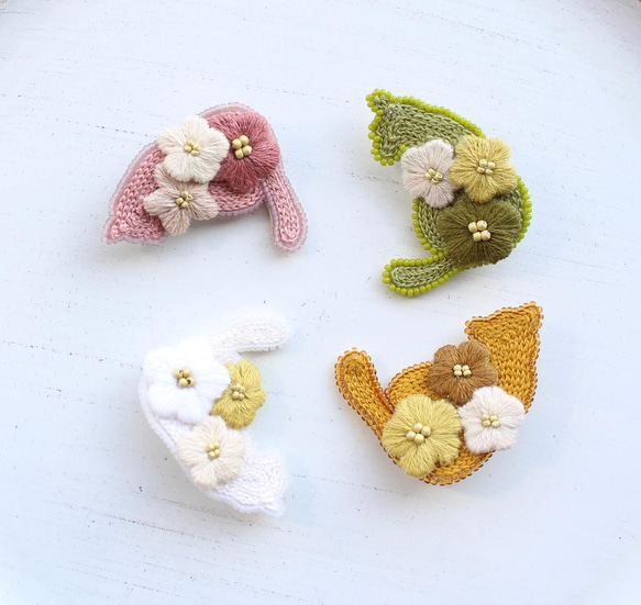 春の新作【春ねこブローチ】(さくら)オートクチュール刺繍ブローチ　(桜ハンドメイド2022) 7枚目の画像