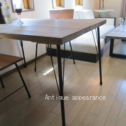 ro様用【サイズ約W1300×D700】アンティーク風ダイニングテーブル・鉄脚アイアン　テーブル 3枚目の画像