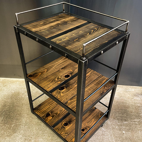 アイアン キッチンワゴンB カート キャスター付き［幅45㎝×高さ80