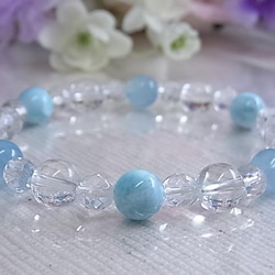 瑞々しい 癒し色 海の宝石 ラリマー アクアマリン 天然水晶 六芒星