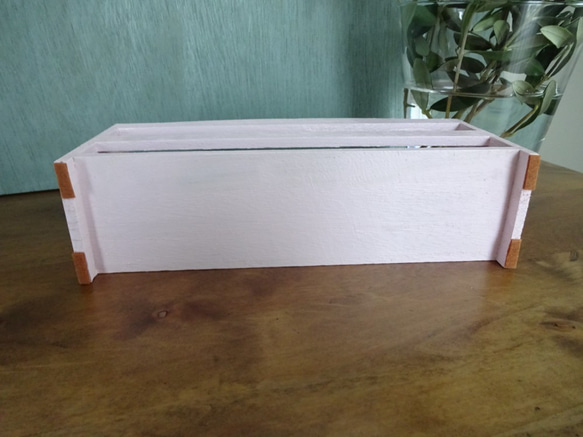 木製の収納ボックス(コスモス色)★no.1855 4枚目の画像