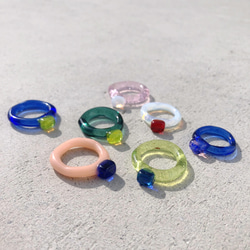 ガラスリング　ガラスの指輪　ガラスアクセサリー 6枚目の画像