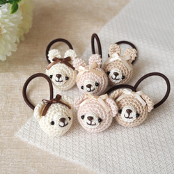 コロンと小さなくまさんのあみぐるみヘアゴム 雑貨・その他 tanoki