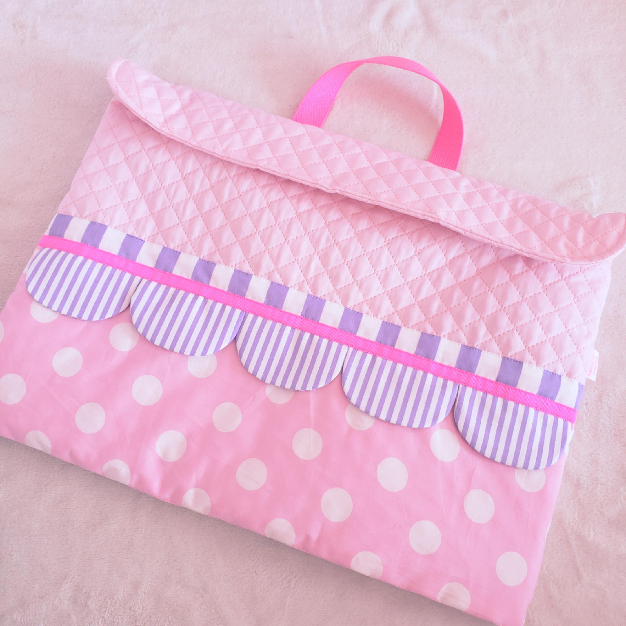 スカラップの防災頭巾カバー･背もたれタイプ purple 受注制作