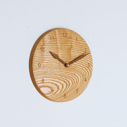 木製 掛け時計 丸 ホワイトアッシュ材1 2枚目の画像