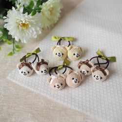 コロンと小さなくまさんのあみぐるみヘアゴム 雑貨・その他 tanoki