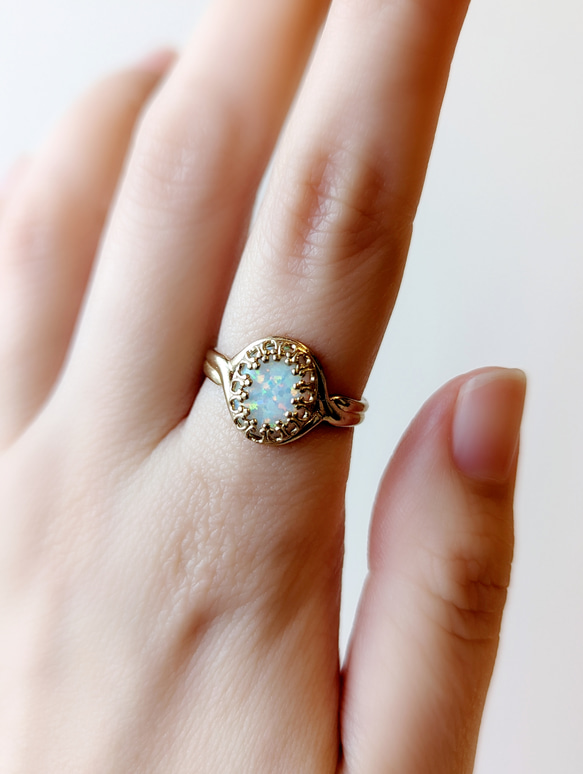 オパールのフリーサイズリング ピクチャーオパールのリング