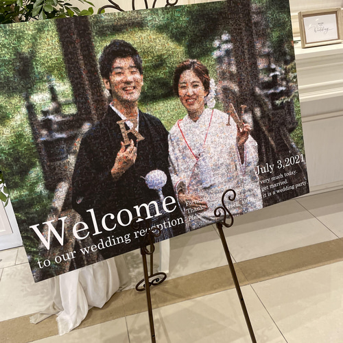 送料無料・スマホから画像を送るだけ♪】【モザイクアートのウェルカム