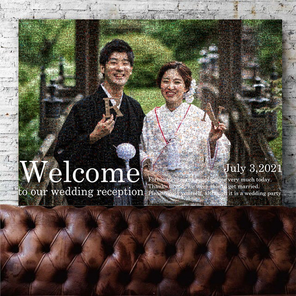 送料無料・スマホから画像を送るだけ♪】【モザイクアートのウェルカム