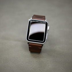【新作】高級革使用Apple Watchヴォーバレニア レザーベルト　バンド　時計ベルト D90 切り目本磨き 5枚目の画像