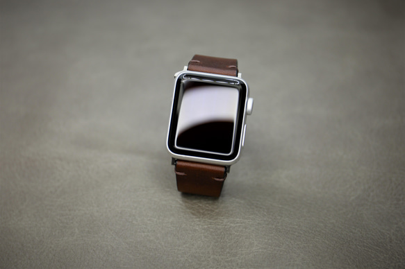 【新作】高級革使用Apple Watchヴォーバレニア レザーベルト　バンド　時計ベルト D90 切り目本磨き 5枚目の画像