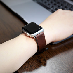 【新作】高級革使用Apple Watchヴォーバレニア レザーベルト　バンド　時計ベルト D90 切り目本磨き 10枚目の画像