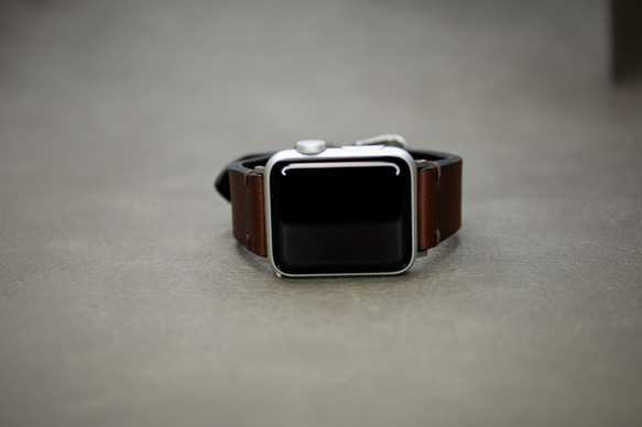 【新作】高級革使用Apple Watchヴォーバレニア レザーベルト　バンド　時計ベルト D90 切り目本磨き 6枚目の画像