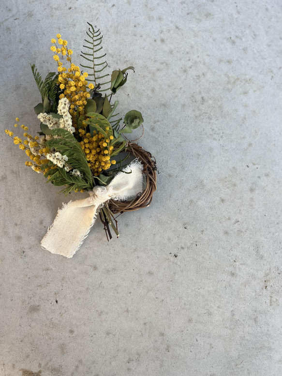 3月末まで○ミモザ ミランドール ドライフラワーミニリース ドライ  