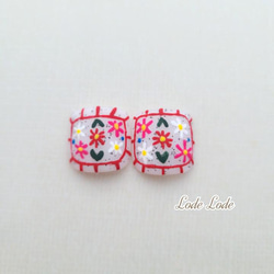 フットネイル　刺繍　赤 4枚目の画像