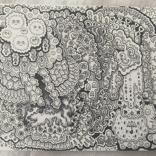 ボールペン画 原画3枚セット ゼンタングル
