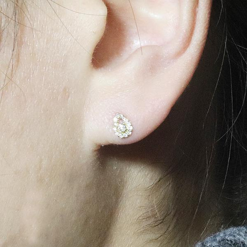 ☆0.20ct☆✨ダイヤモンドK18 チェーン イヤリング ピアス