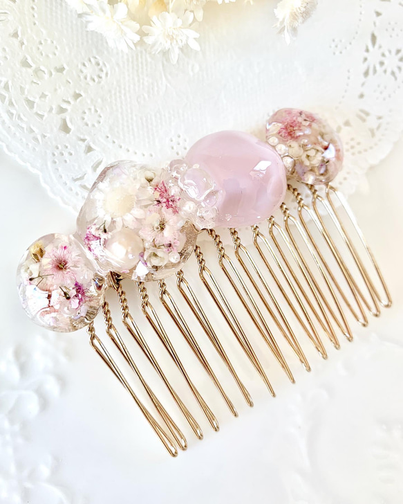❇︎ふんわりラベンダーカラーのボタニカルヘアコーム❇︎ フラワー