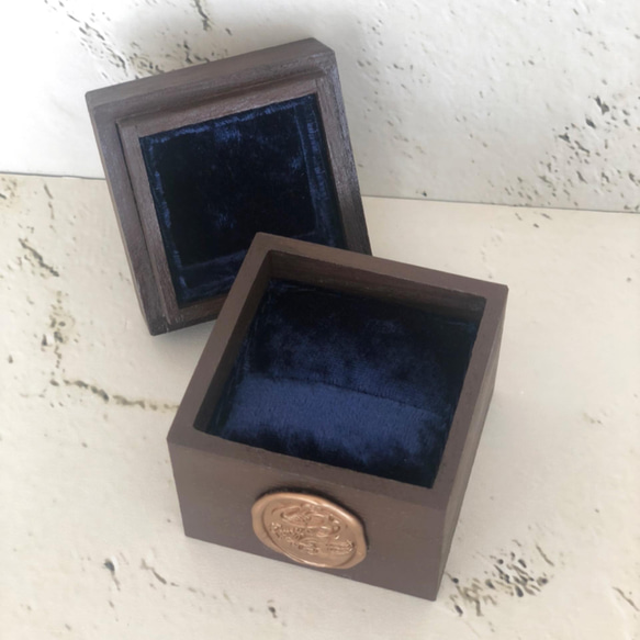ダークチョコ　リングケース　指輪収納　アクセサリーケース 4枚目の画像