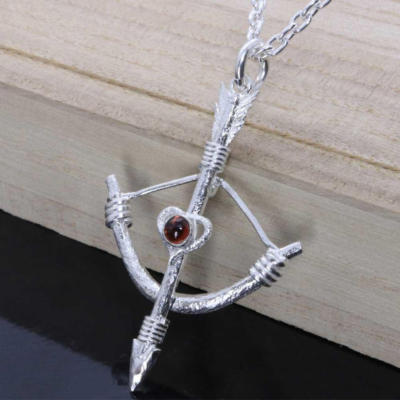ネックレス レディース : 生 弓矢 ハート ペンダント 矢 弓 矢尻