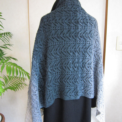 編み図】透かし模様ビッグストール「ダイヤモンドダスト」 編み図