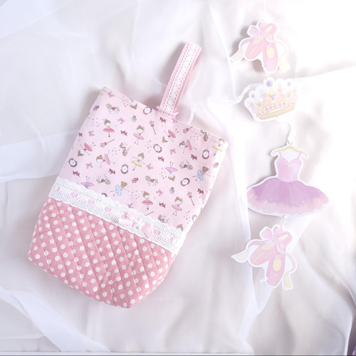 完売しました】バレリーナ柄のシューズ袋✻ピンク 上履き袋 millerina