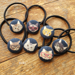 くるみボタン 10個セット＊glasses cat＊ 猫 ネコ ねこ cat ハンドメイド 素材 パーツ ボタン 飾り 12枚目の画像