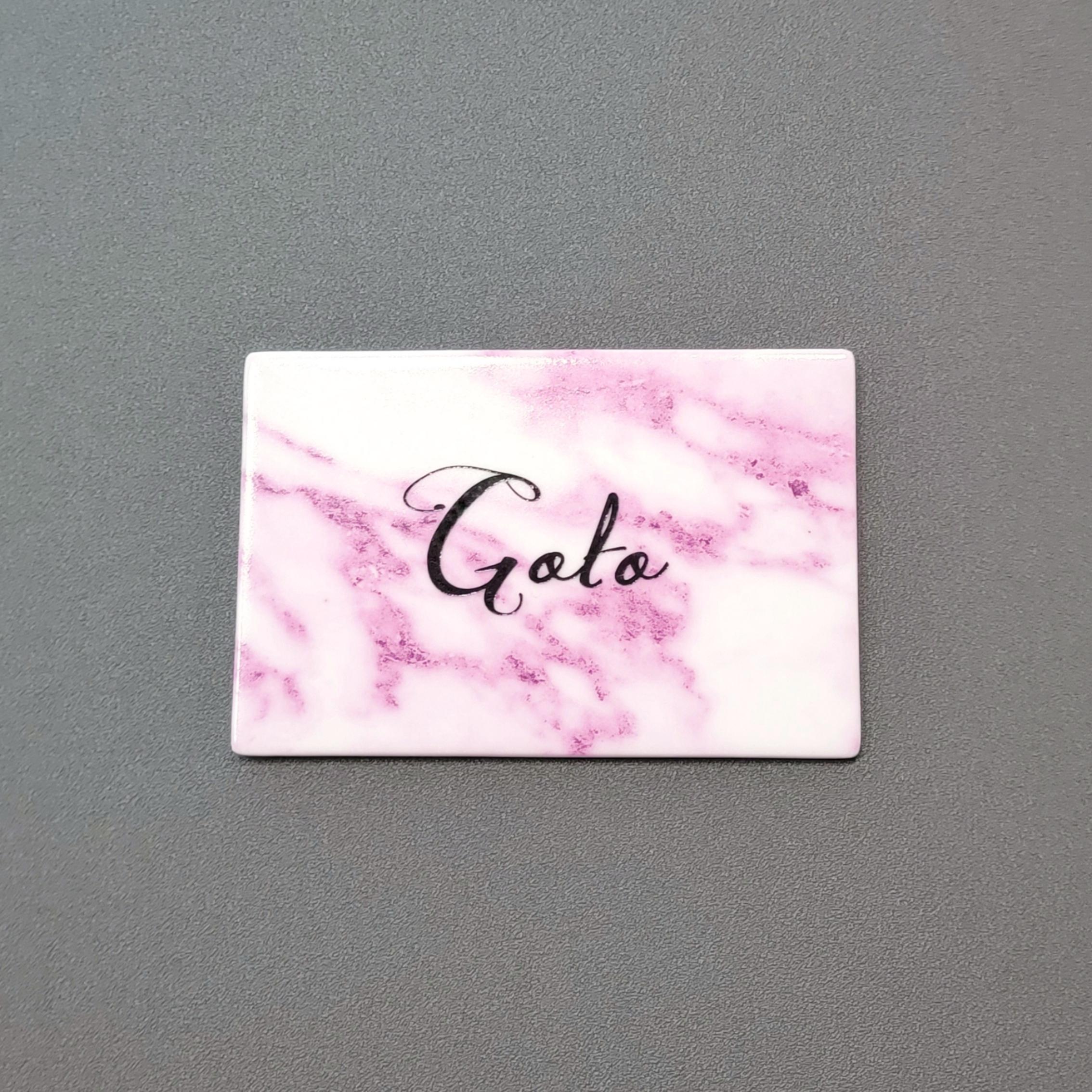 オリジナル表札【長方形】ꕥ大理石風