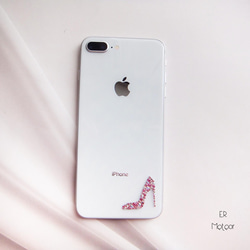 《小サイズ》ヒール ガラスの靴 デコシール スマホケース iPhoneケース iQOSケース 4枚目の画像