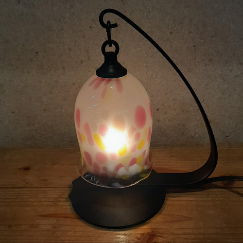 すずらんランプ (ピンク色) 吹きガラス (新築祝い*結婚祝い*引っ越し