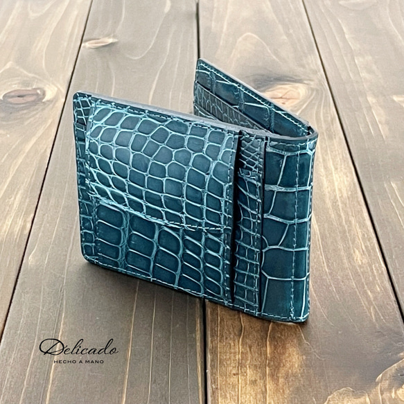 アリゲーター 無双 マネークリップ ブルー ブルーグリーン 青メノウ 緑