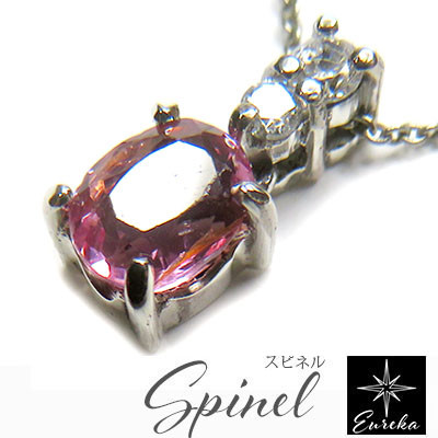 ピンクスピネル ネックレス 天然石 0.89ct ペンダント スワロフスキー シルバー ギフト gn188