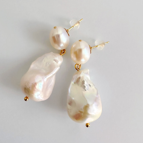 高品質 たまごバロック ピアス イヤリング ピアス（スタッド・一粒 