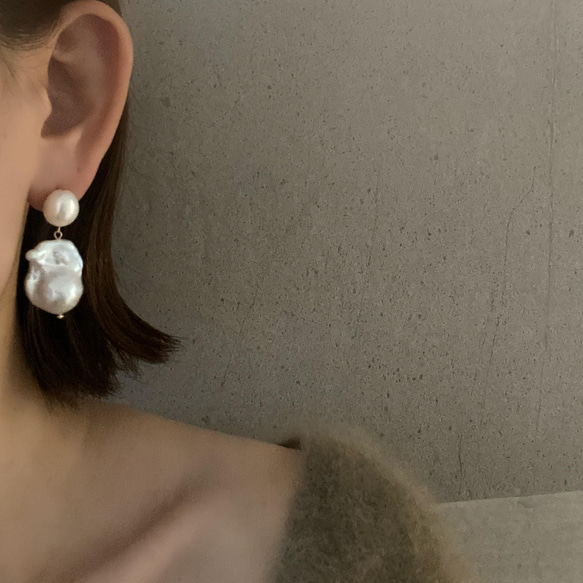 高品質 たまごバロック ピアス イヤリング ピアス（スタッド・一粒