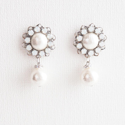 ☆NEW COLOR＊White Opal Silverひらひらコットンパール　 4枚目の画像