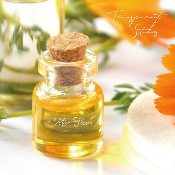 透明シール】長方形／ハーバリウムシール／ラベル／サンキューシール