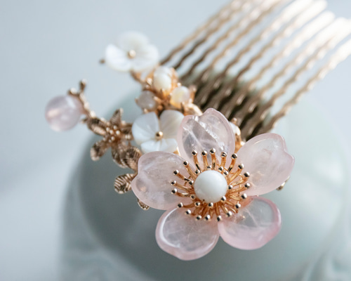 シュシュ  ヘアゴム  パワーストーン  ローズクォーツ×瑪瑙 シュシュ ヘアゴム パワーストーン ローズクォーツ×瑪瑙 天然石