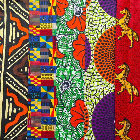 ハギレセット＊5枚組  生地  アフリカ布 アフリカン 小物作り ハンドメイド 手作り 手芸用品 布 a802304 8枚目の画像