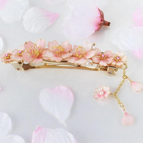 満開の桜バレッタ 卒業式 入学式 結婚式 パーティー お呼ばれ フラワー