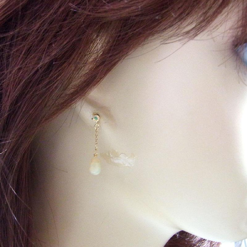 K18 上品可愛い オパール ピアス ピアス（スタッド・一粒） Rua 通販 
