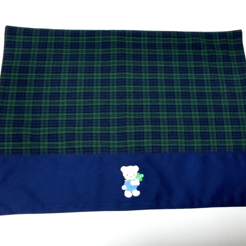 ファミリア風緑チェックランチョンマットお弁当袋入園入学