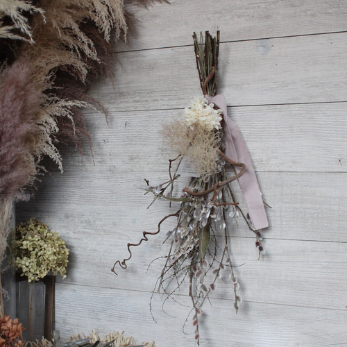 ネコヤナギのスリムスワッグ№1 スワッグ あじさい スモークツリー