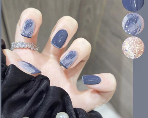 ネイルチップ シンプル 青 アニマル 緑 水色 ネイルチップオーダー 韓国 ネイルチップ 青 水色 シンプル - メルカリ