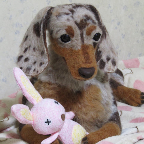 羊毛フェルト 愛犬オーダー ☆てんてん様オーダー☆ ☆愛犬オーダーメイドMサイズ☆羊毛フェルトオーダー(愛犬 わん