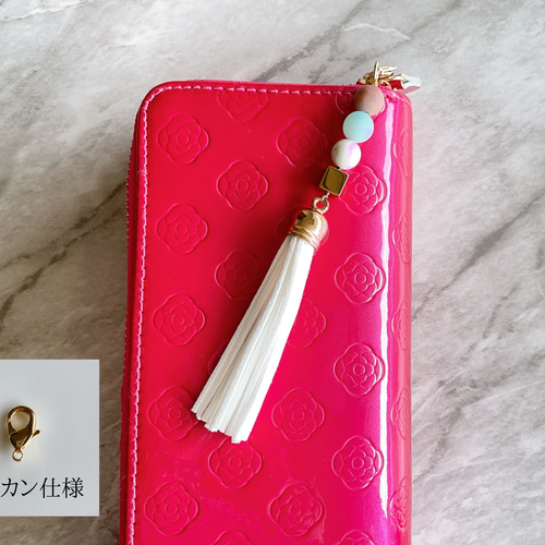 天然石とタッセルのバッグチャーム✧お財布チャーム✧スマホ