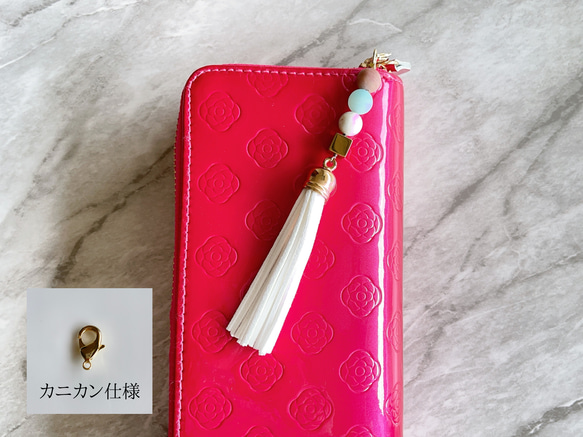 天然石とタッセルのバッグチャーム✧お財布チャーム✧スマホストラップ✧ Tassel charm ✧ Bag charm 11枚目の画像